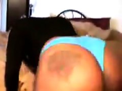 Ebony chick teasing her ass