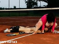 Bbw facesits on her tennis teacher