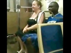 Bbw slut suck black cock on the train
